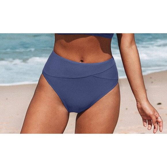 Cupshe Spliced High Waist Bikini Bottoms - Size M, NWOT - Picture 1 of 7